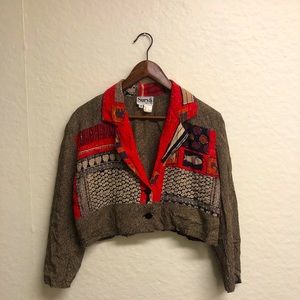 Vintage Beaded Cropped Blouse